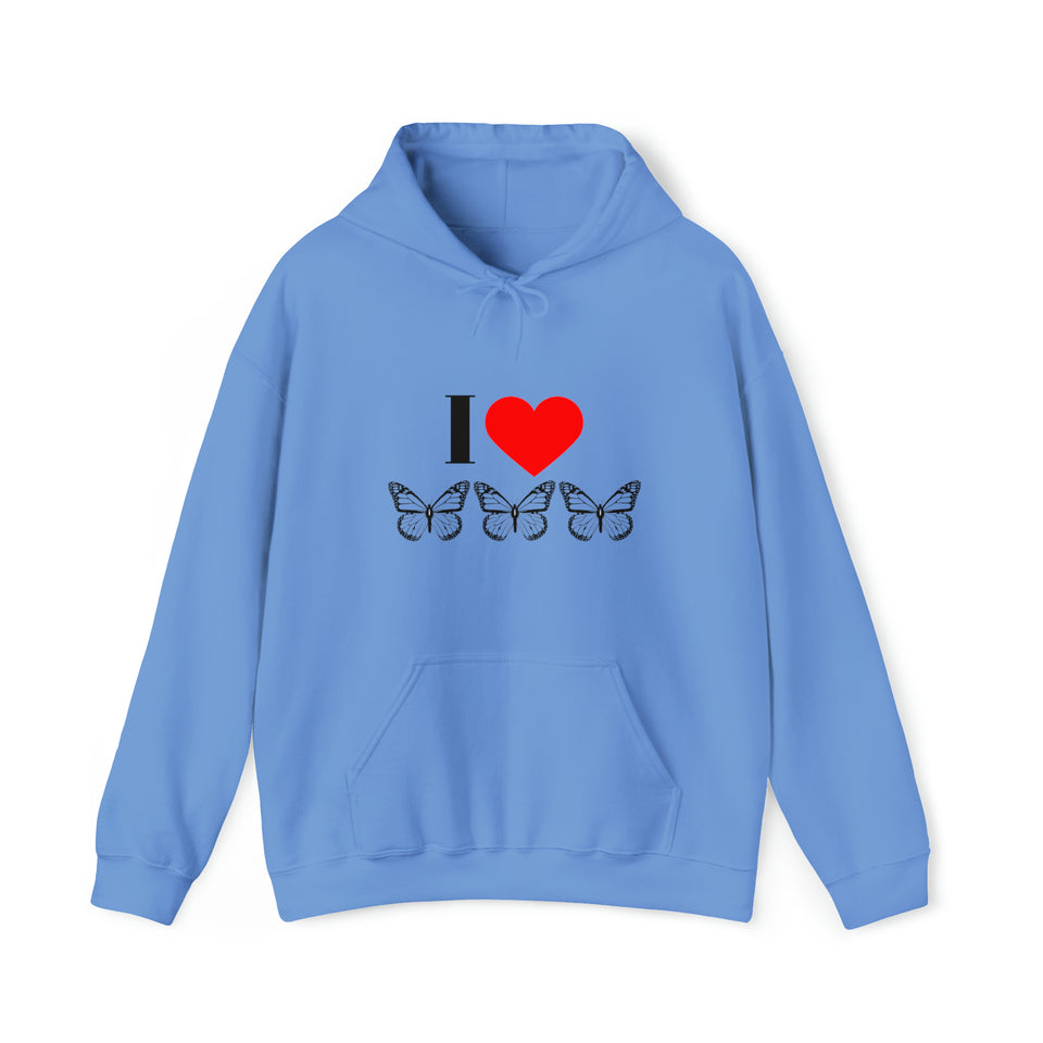 I Love Butterflies Unisex Heavy Blend™ Hooded Sweatshirt