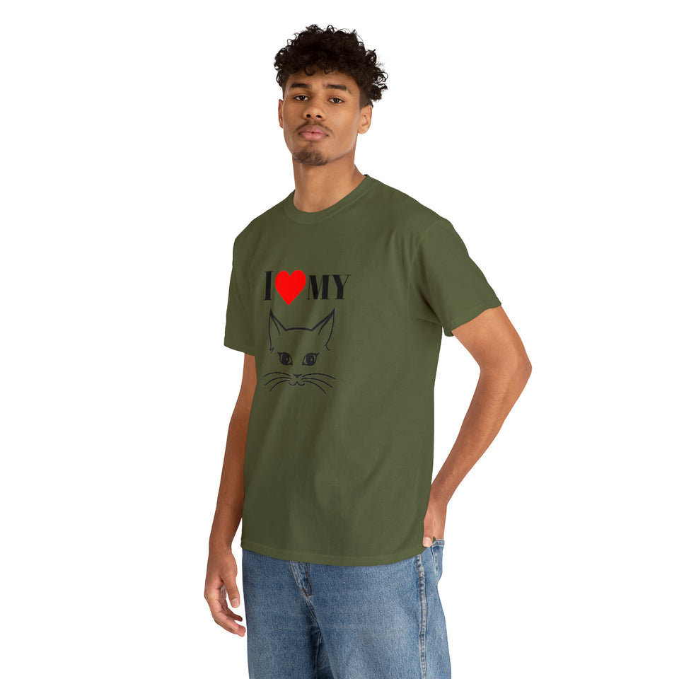 I Love My Cat Unisex Heavy Cotton Tee