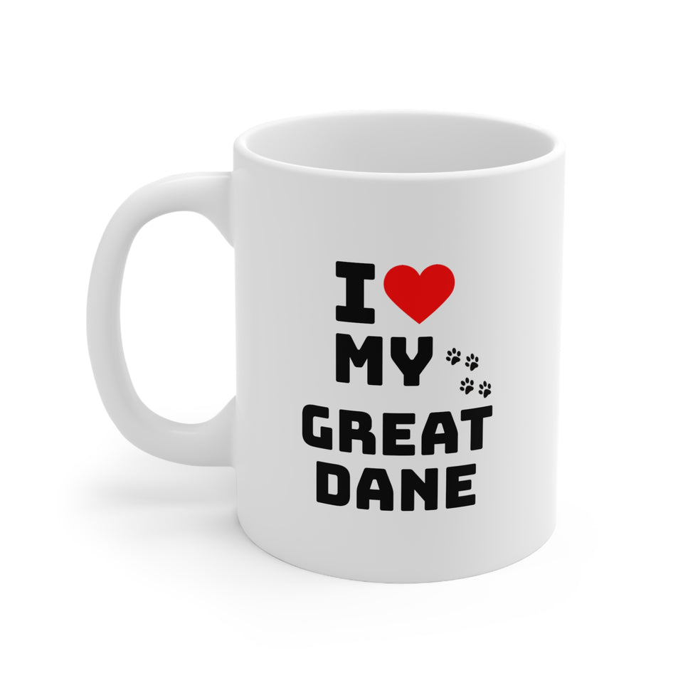 I Love My Great Dane Ceramic Mug 11oz