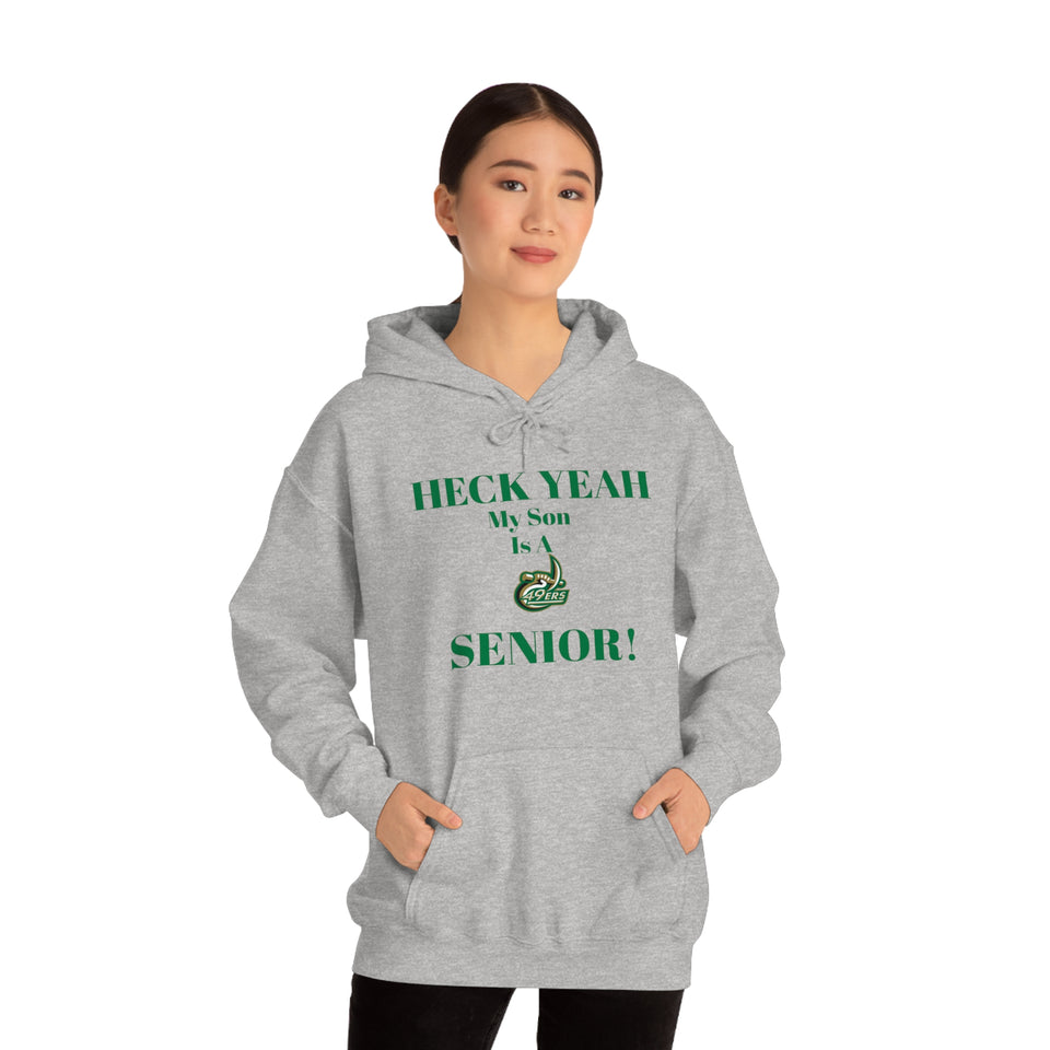 Heck Yeah My Son is A UNCC Senior Unisex Heavy Blend™ Hooded Sweatshirt