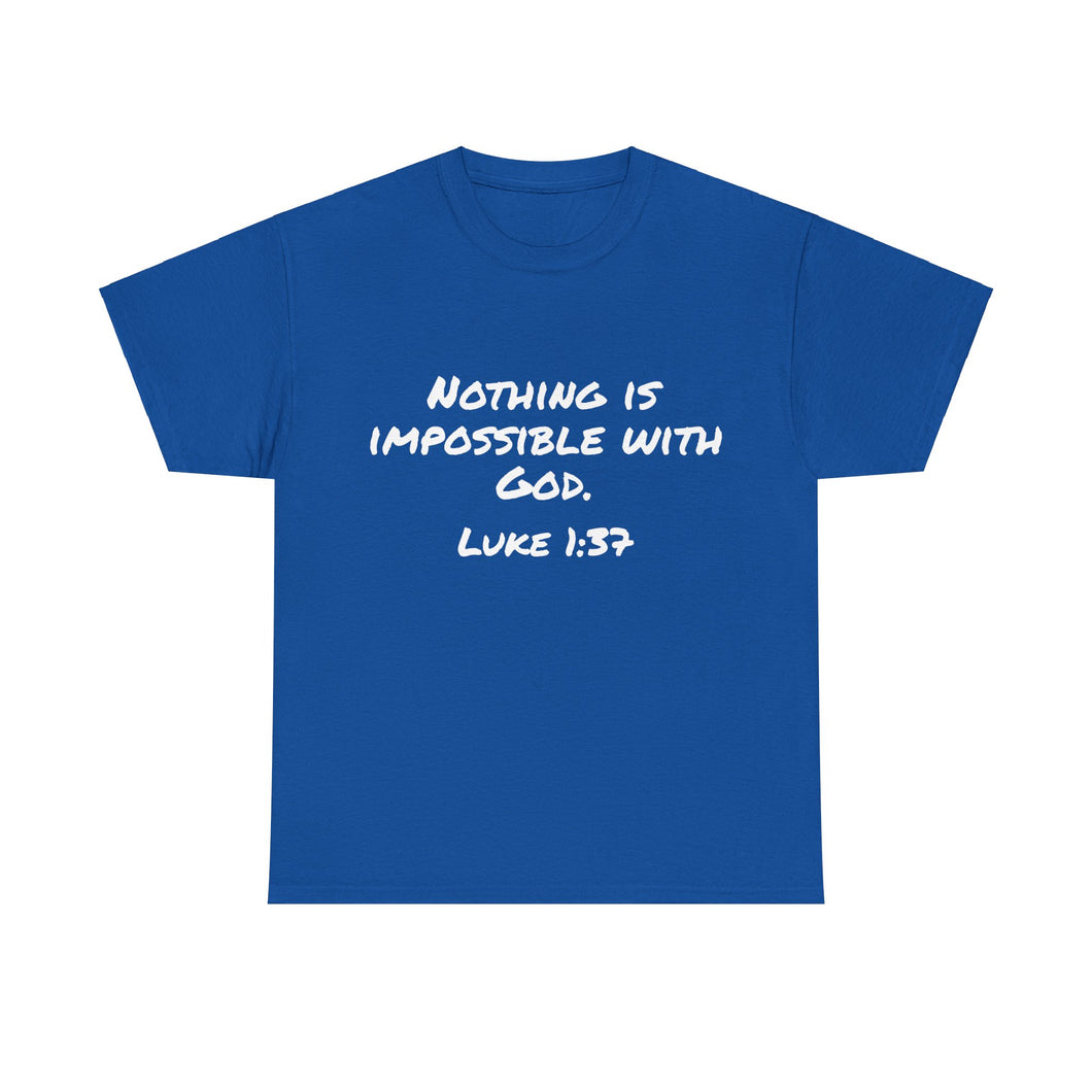 Luke 1:37 Unisex Heavy Cotton Tee