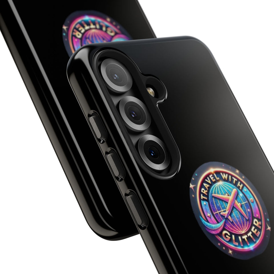 Travel With Glitter Tough Phone Cases