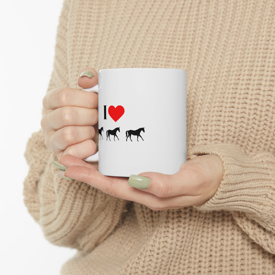 P Love Horses Ceramic Mug 11oz