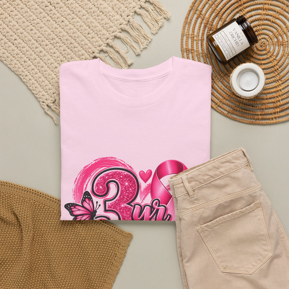 3 Yr Survivor Breast Cancer Awareness Unisex Heavy Cotton Tee