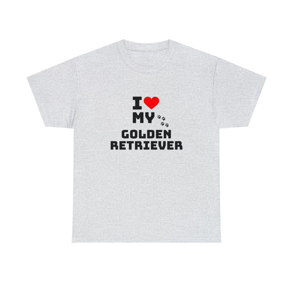 I Love My Golden Retriever Unisex Heavy Cotton Tee