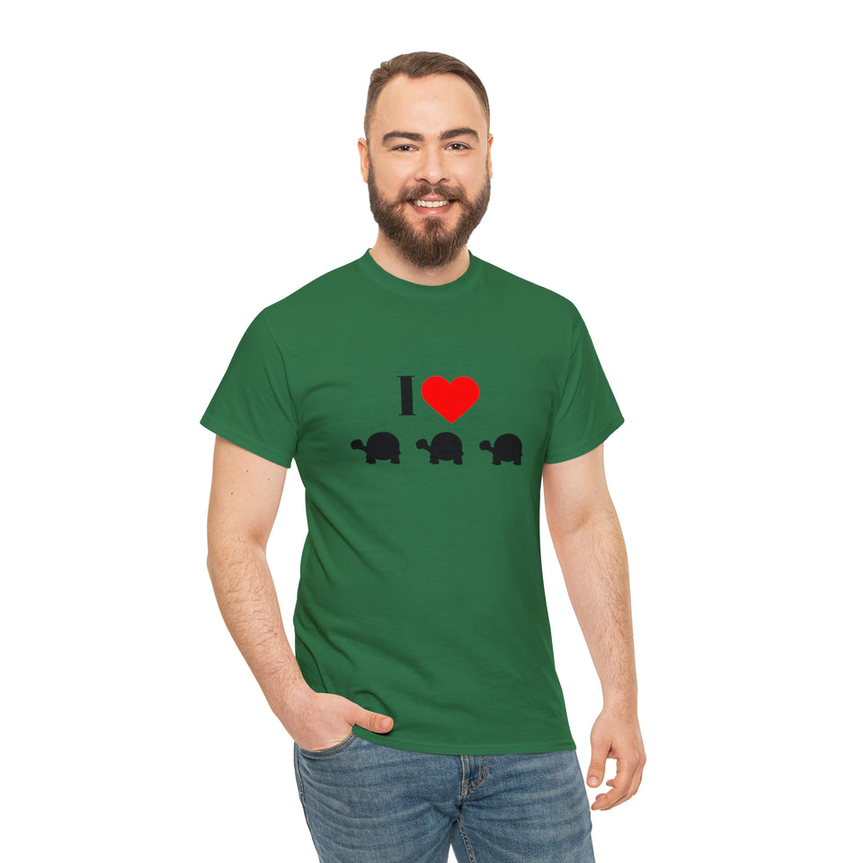 I Love Turtles Unisex Heavy Cotton Tee