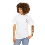 Breast Cancer Awareness Butterfly Ribbon Unisex Heavy Cotton Tee