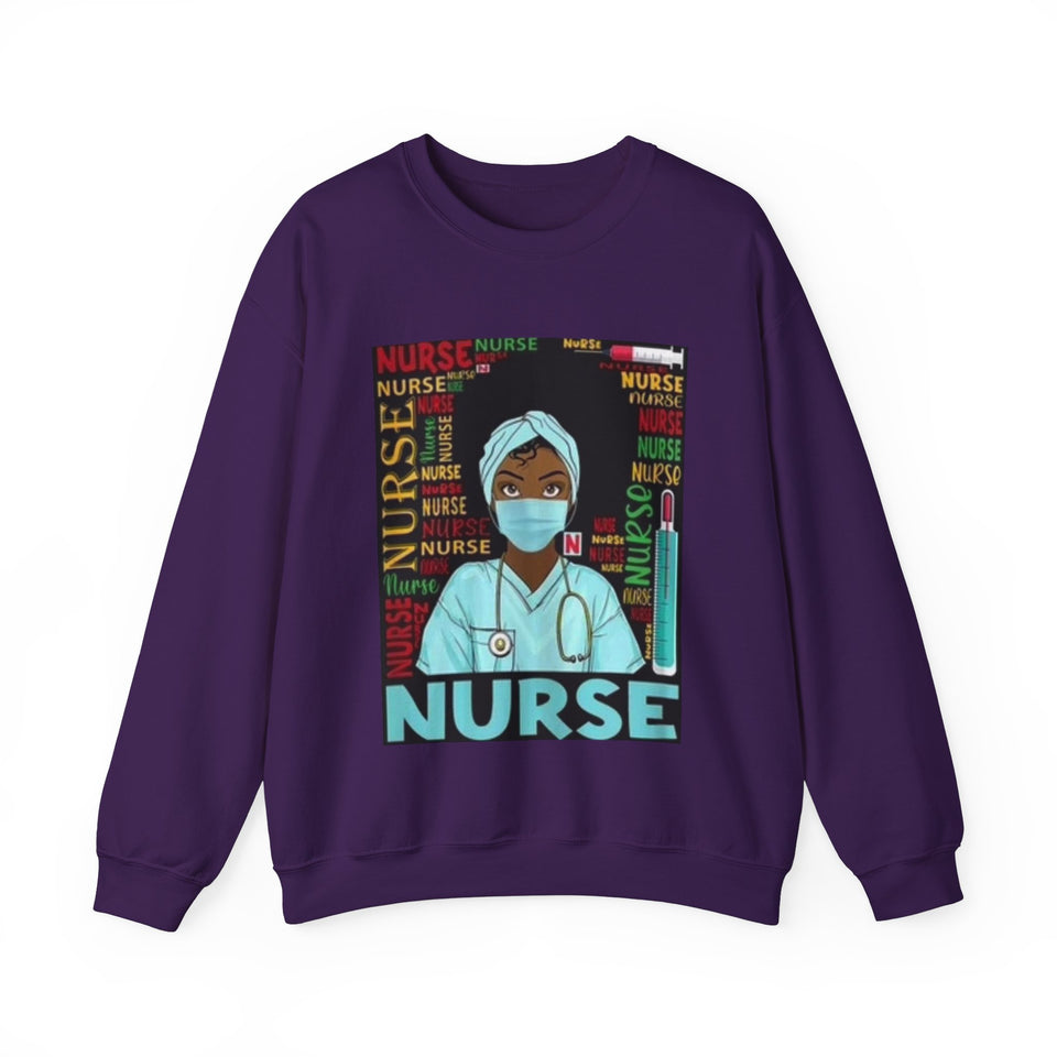 Black Nurse Crewneck Sweatshirt