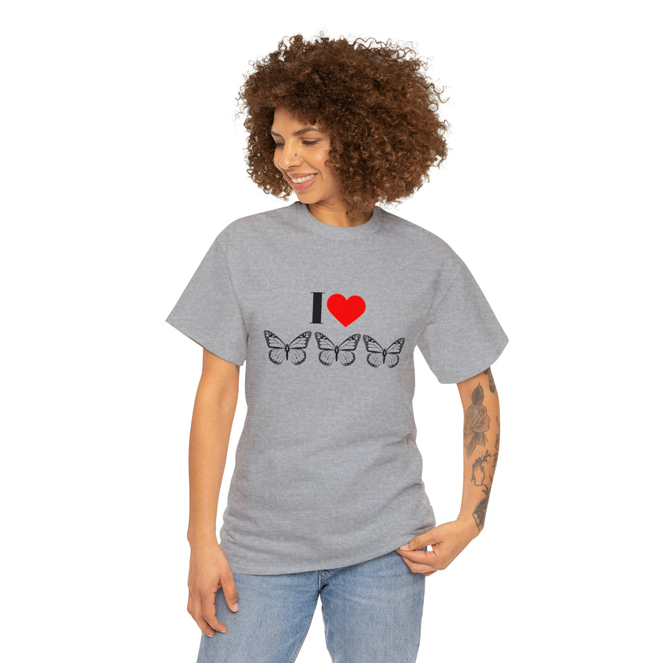 I Love Butterflies Unisex Heavy Cotton Tee