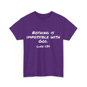 Luke 1:37 Unisex Heavy Cotton Tee