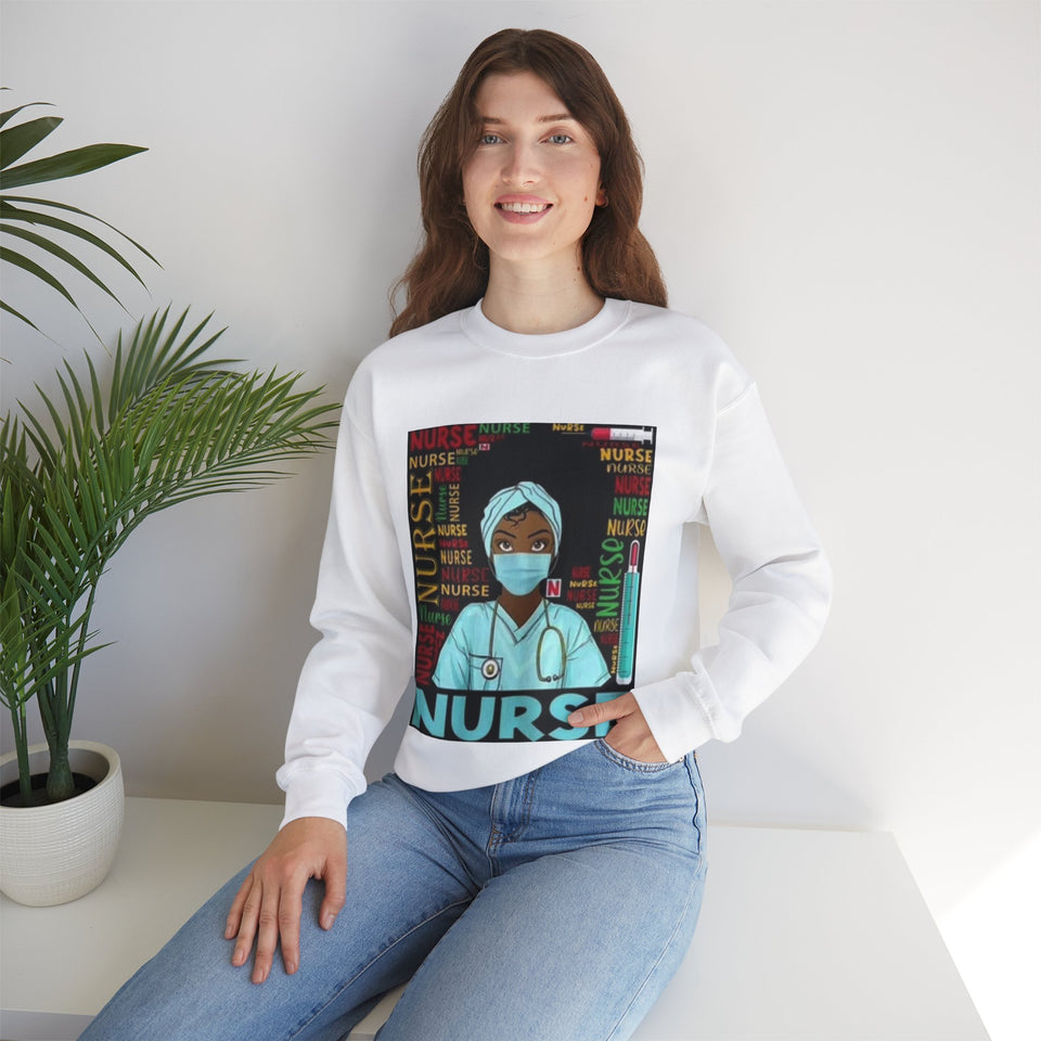 Black Nurse Crewneck Sweatshirt