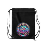 Travel With Glitter Drawstring Bag