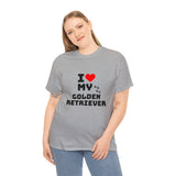 I Love My Golden Retriever Unisex Heavy Cotton Tee