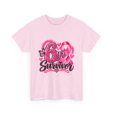 6 Yr Survivor Breast Cancer Awareness Unisex Heavy Cotton Tee