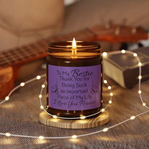 To My Bestie Scented Soy Candle (Multi-Size, Amber Jar)