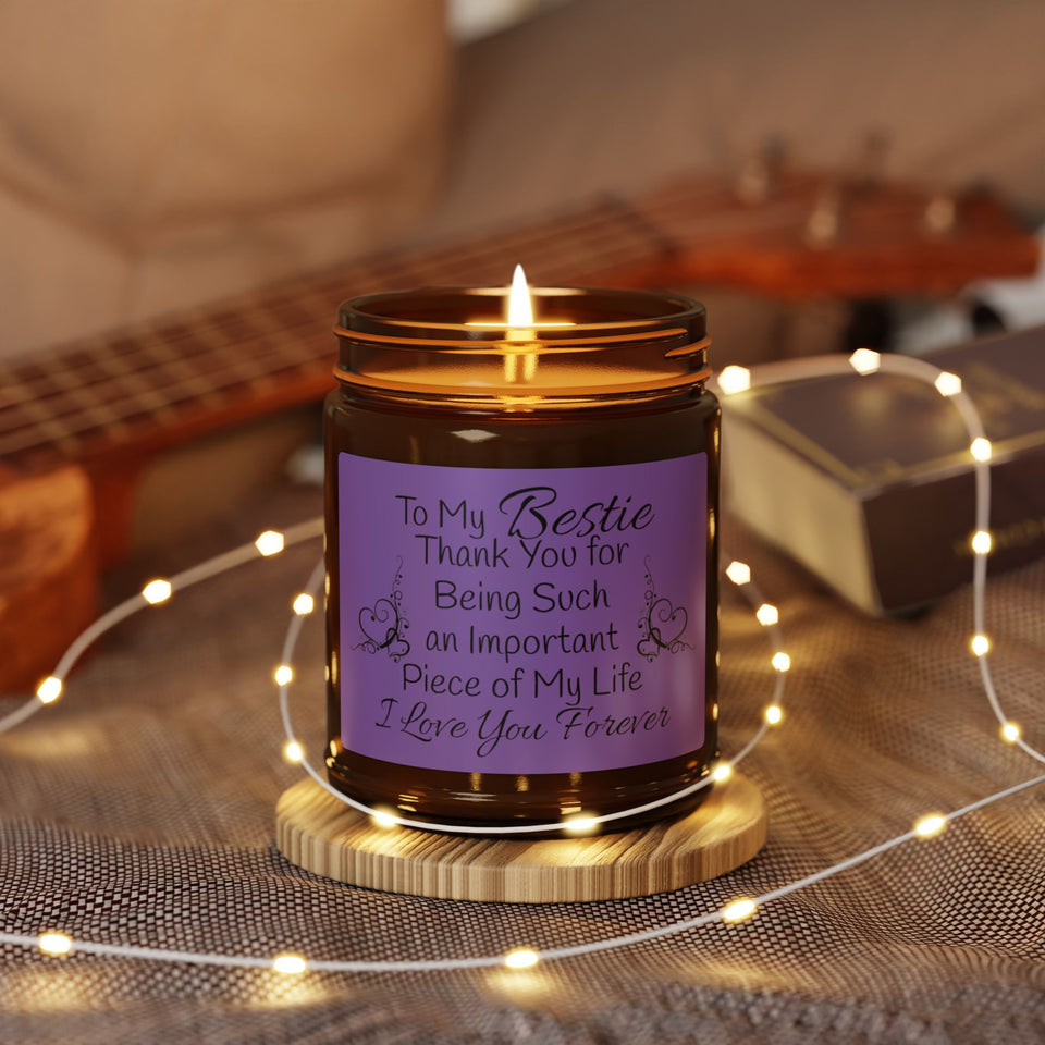 To My Bestie Scented Soy Candle (Multi-Size, Amber Jar)