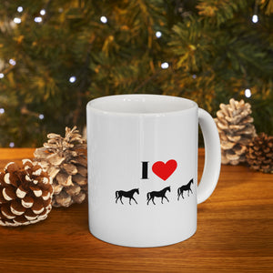 P Love Horses Ceramic Mug 11oz