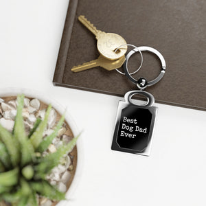 Best Dog Dad Rectangle Photo Keyring