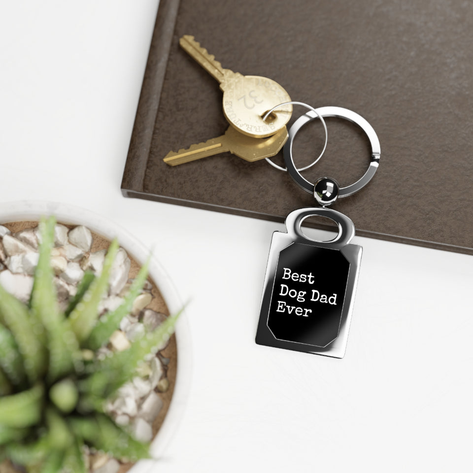 Best Dog Dad Rectangle Photo Keyring