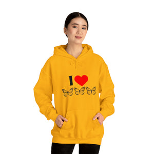 I Love Butterflies Unisex Heavy Blend™ Hooded Sweatshirt