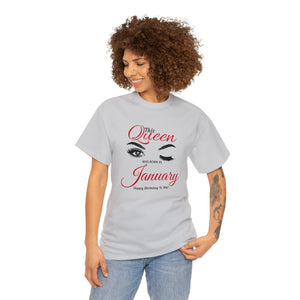 This Queen was Born In January Unisex Heavy Cotton Tee