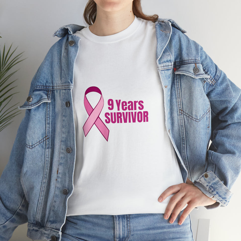 9 Years Survivor Unisex Heavy Cotton Tee