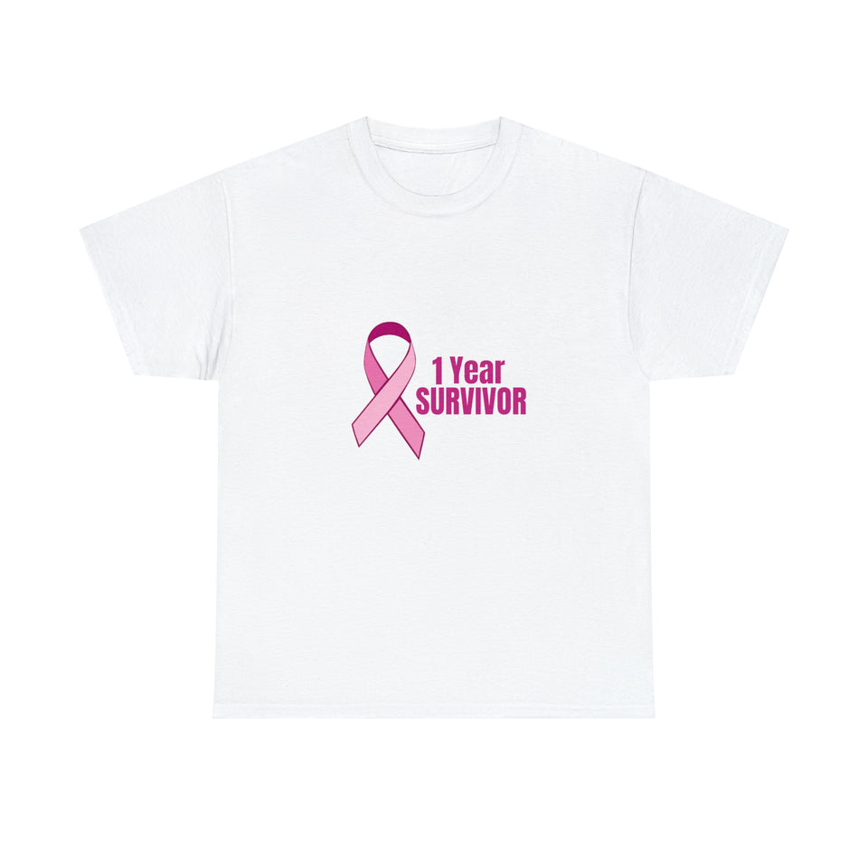 1 Year Survivor Unisex Heavy Cotton Tee