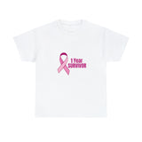 1 Year Survivor Unisex Heavy Cotton Tee
