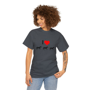 I Love Horses Unisex Heavy Cotton Tee