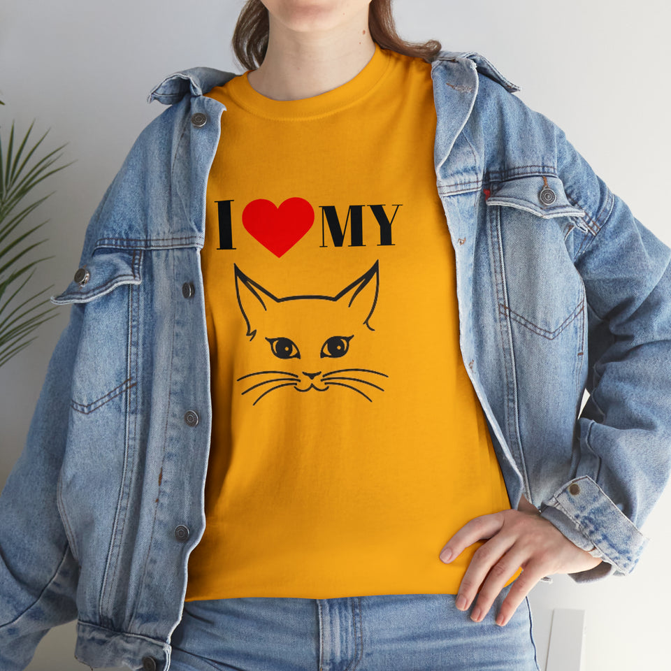 I Love My Cat Unisex Heavy Cotton Tee