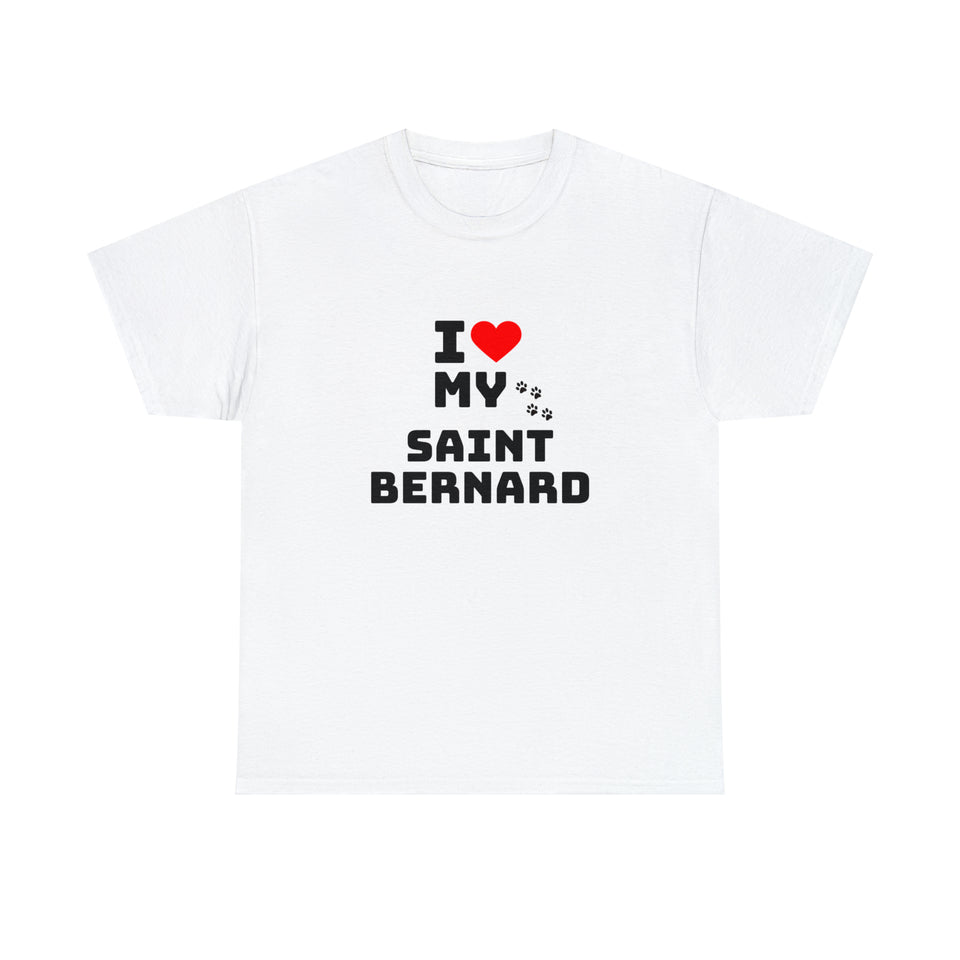 I Love My Saint Bernard Unisex Heavy Cotton Tee