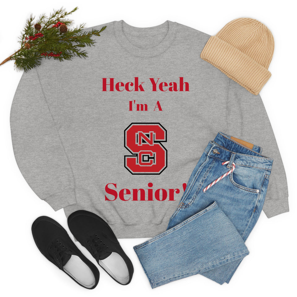 Heck Yeah I'm A NC State Senior Unisex Heavy Blend™ Crewneck Sweatshirt