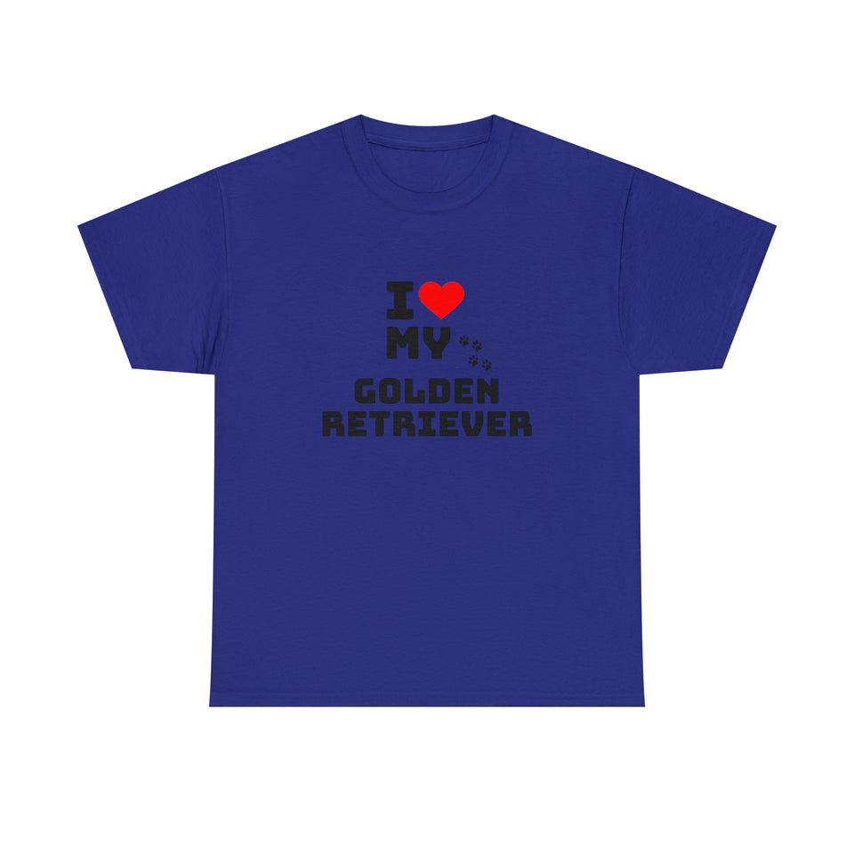I Love My Golden Retriever Unisex Heavy Cotton Tee