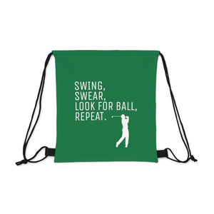 Golfer Swing Outdoor Drawstring Bag