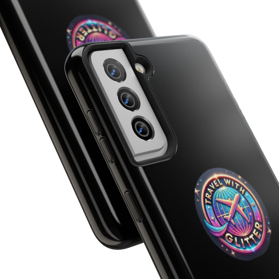 Travel With Glitter Tough Phone Cases