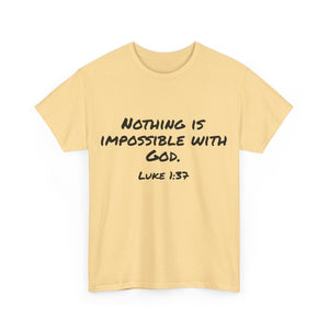 Luke 1:37 Unisex Heavy Cotton Tee