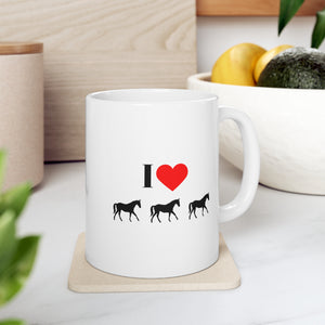 P Love Horses Ceramic Mug 11oz