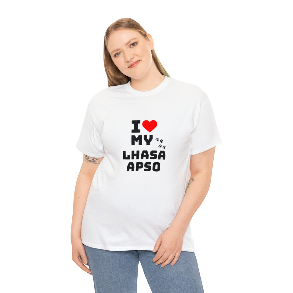 I Love My Lhasa Apso Unisex Heavy Cotton Tee