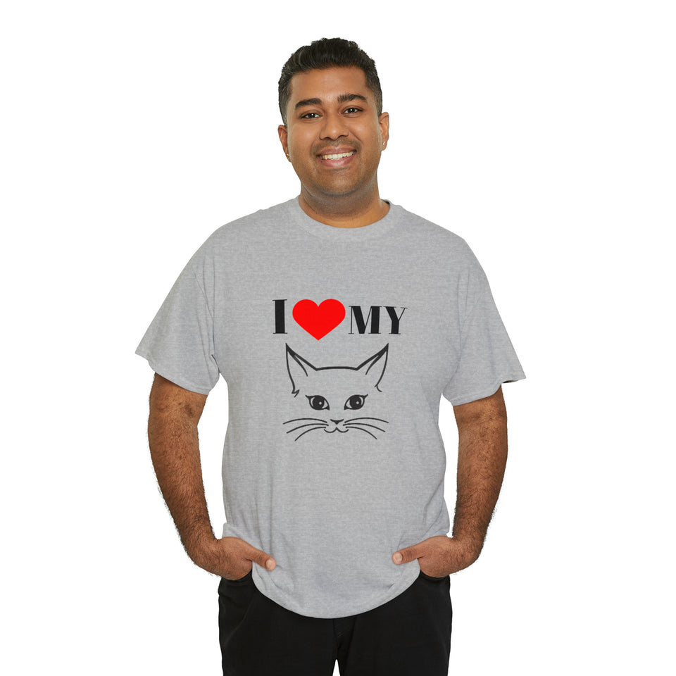 I Love My Cat Unisex Heavy Cotton Tee