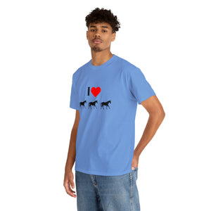 I Love Horses Unisex Heavy Cotton Tee