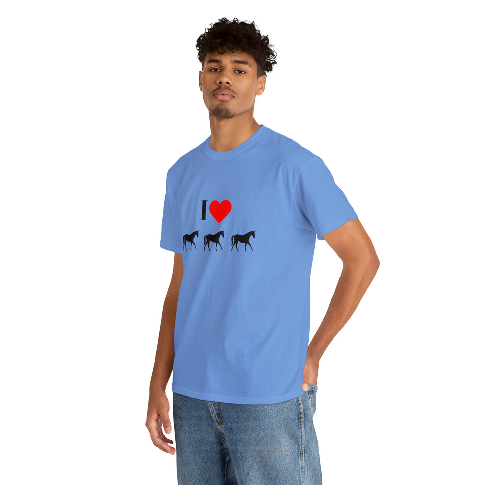 I Love Horses Unisex Heavy Cotton Tee