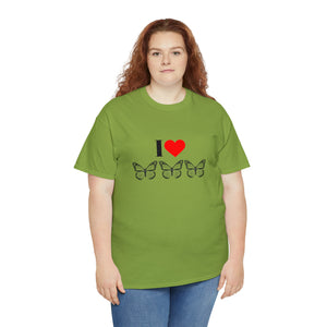 I Love Butterflies Unisex Heavy Cotton Tee