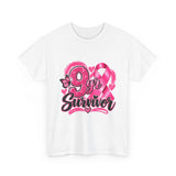 9 Yr Survivor Breast Cancer Awareness Unisex Heavy Cotton Tee
