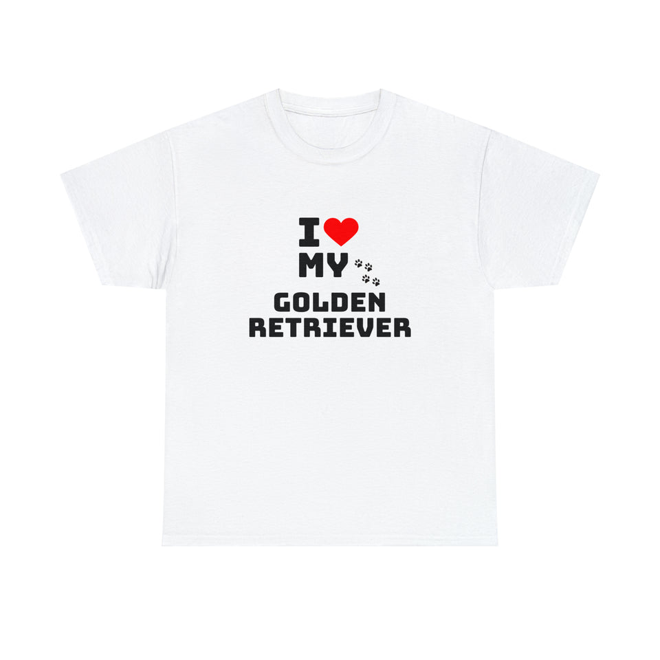 I Love My Golden Retriever Unisex Heavy Cotton Tee