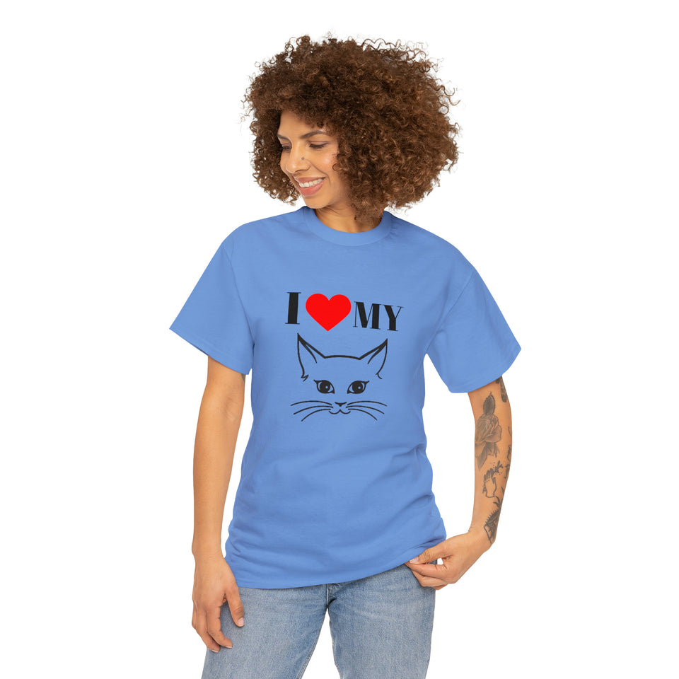 I Love My Cat Unisex Heavy Cotton Tee