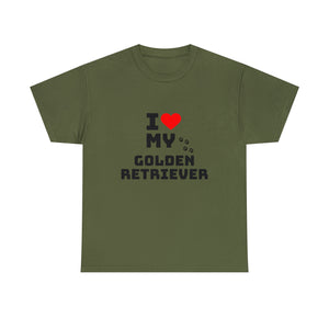 I Love My Golden Retriever Unisex Heavy Cotton Tee
