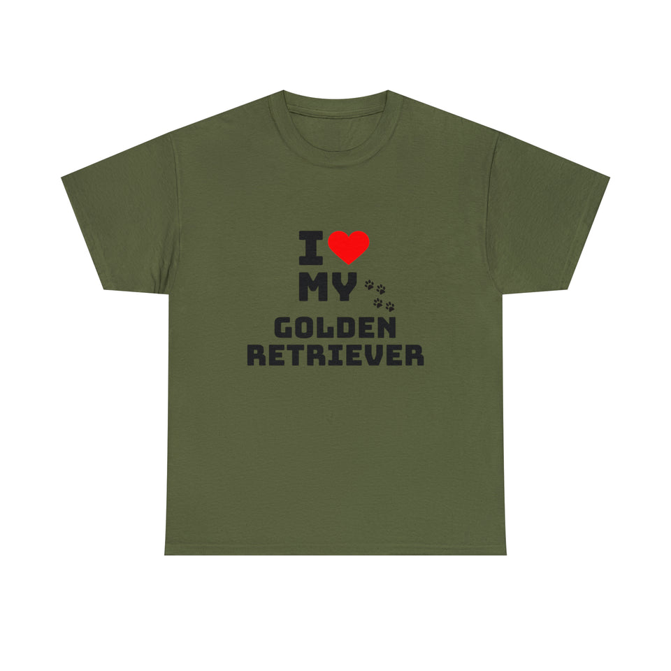I Love My Golden Retriever Unisex Heavy Cotton Tee