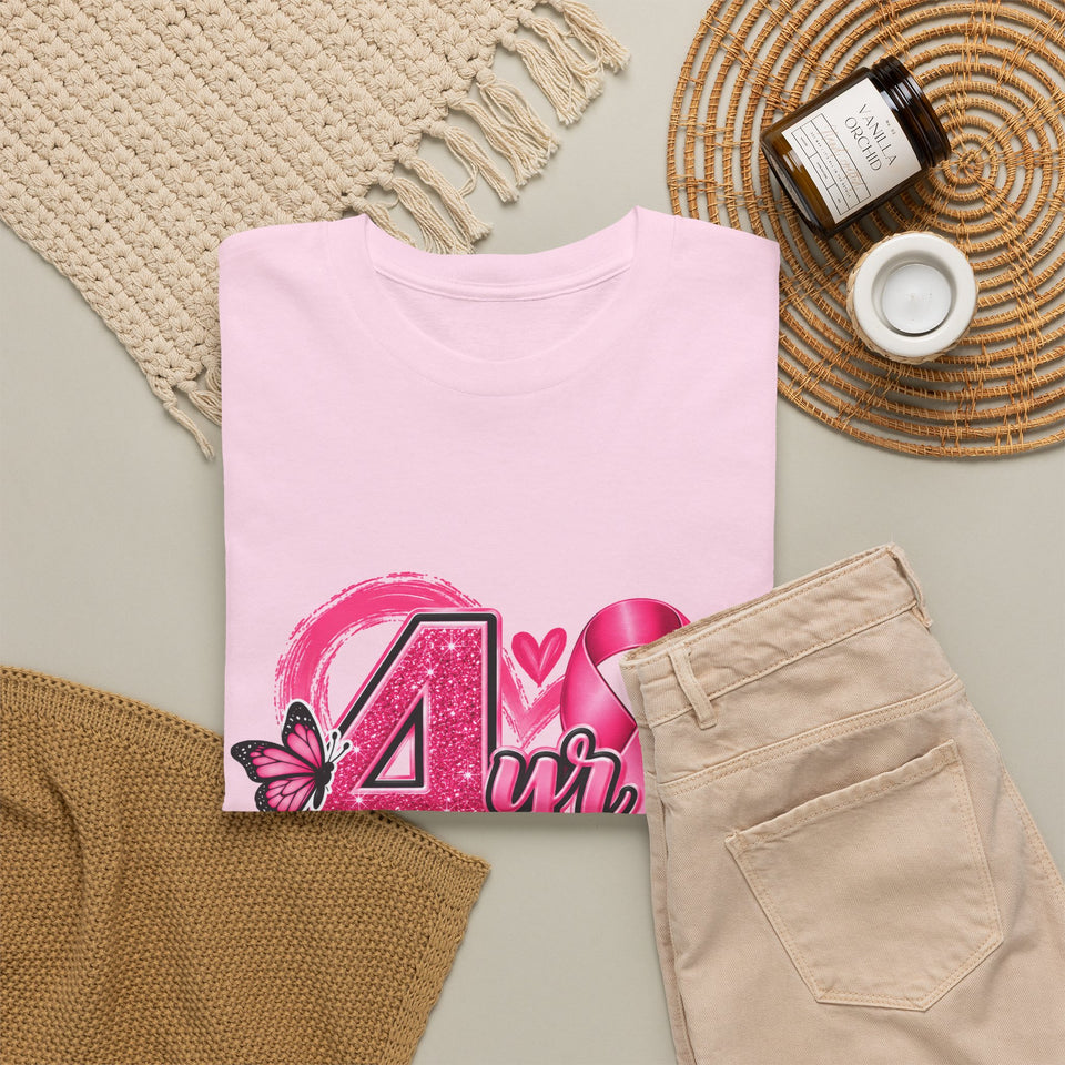 4 Yr Survivor Breast Cancer Awareness Unisex Heavy Cotton Tee