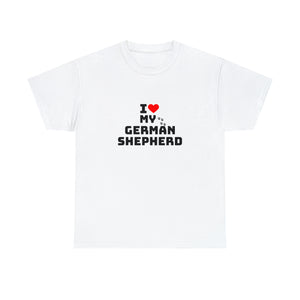 I Love My German Shepherd Unisex Heavy Cotton Tee