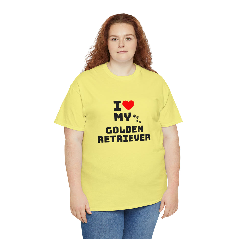 I Love My Golden Retriever Unisex Heavy Cotton Tee